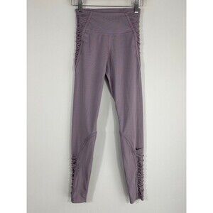 Nike Dri-Fit Lavender Ruched Lattice Side Workout Leggings XS